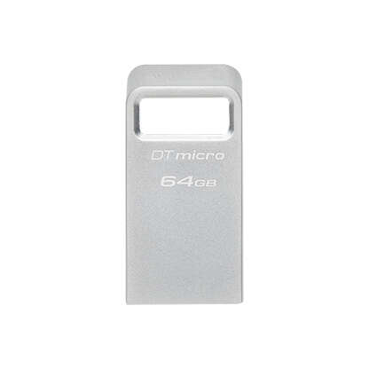 Pendrive Kingston DataTraveler Micro USB 64 GB - USB 3.2 Gen 1 - Ultracompacto e leve - Clip para porta-chaves - Corpo em metal (Pendrive)