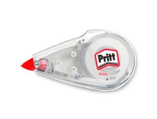 Caixa 10 Unidades - Mini Roller Pritt com Expositor de 10 Almofadas Corretivas 4,2mm x 7m - Compacto e Ergonómico - Ponta Flexível de Alta Precisão - Compatível com todos os Tipos de Papel