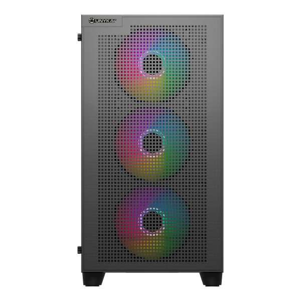 Caixa Unykach Revelat Mesh Edge Micro ATX/ITX - Painel lateral em vidro temperado - Baias para drives de 3,5