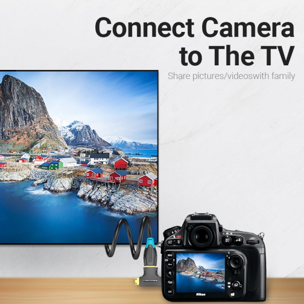 Vention HDMI Fêmea para Micro HDMI Macho Adaptador - Mini HDMI Macho - Preto