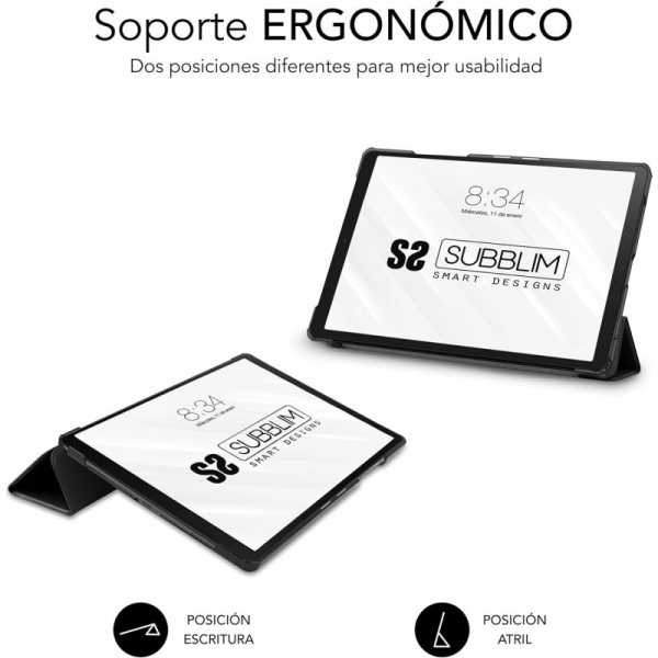 Capa Subblim Shock exclusiva para Samsung Galaxy Tab A9+ - Fecho magnético - Bordas reforçadas - 3 modos de suporte - Preto