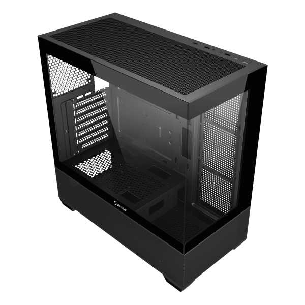 Caixa Unykach Revelat Preto ATX, Micro ATX e ITX - Painéis frontal e lateral em vidro temperado - Baias para unidades de 3,5