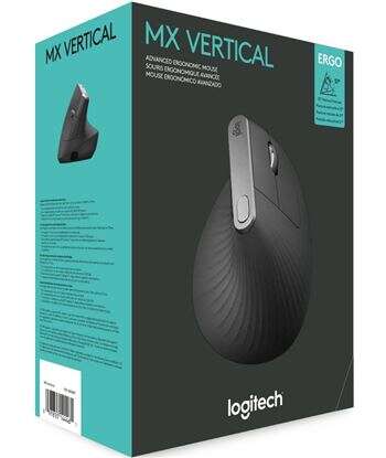Rato Ergonómico Avançado Logitech MX Vertical 4000 dpi - Ângulo Vertical de 57º - 4 Botões Programáveis ​​​​- Utilização por Destros - Preto