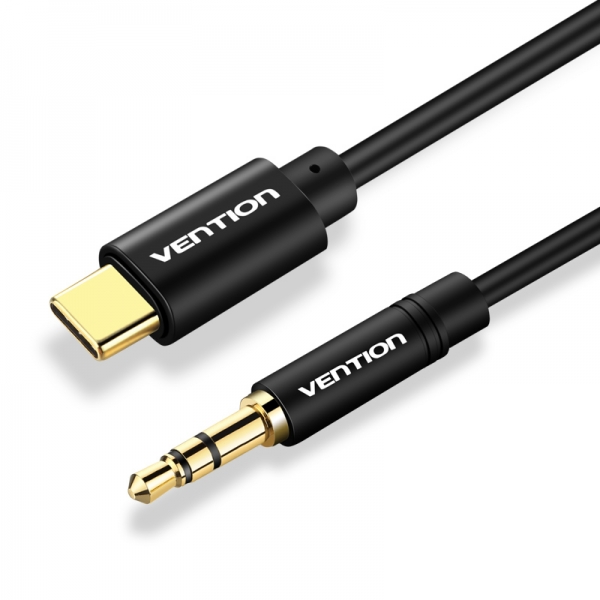 Vention Conversor Audio USB-C a Jack 3.5 Macho - 1m - Cor Preto