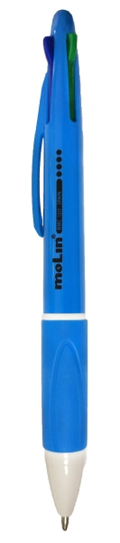 Embalagem de 25 esferográficas retráteis Molin em 4 cores - Esferográfica média - Tinta à base de óleo - Corpo em cores sortidas