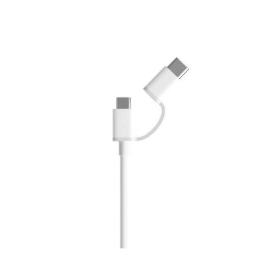 Cabo Xiaomi USB-A para MicroUSB com Adaptador USB-C - 1 m de comprimento - Branco