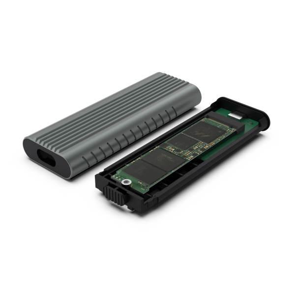 Caixa externa USB 3.2 Ewent - SSD USB-C sem parafusos - Cabo USB C-C e USB C-A - Cinza