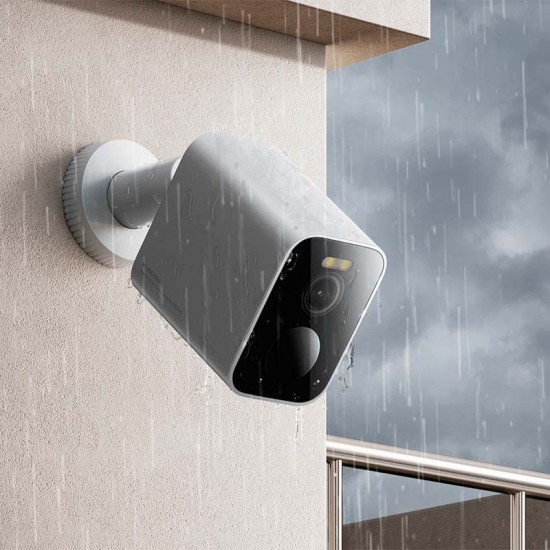 Câmara de vigilância exterior Xiaomi BW300 2K - Campo de visão de 130º - Deteção de movimento humano - Visão noturna a cores - IP67 - Chamada bidirecional - Branca