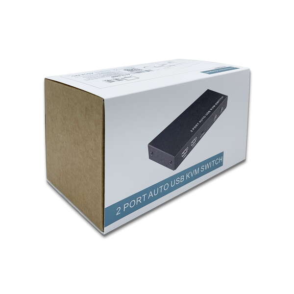 Switch KVM Aisens 4K a 60 Hz USB 1U de 2 portas HDMI com fonte de alimentação - Preto