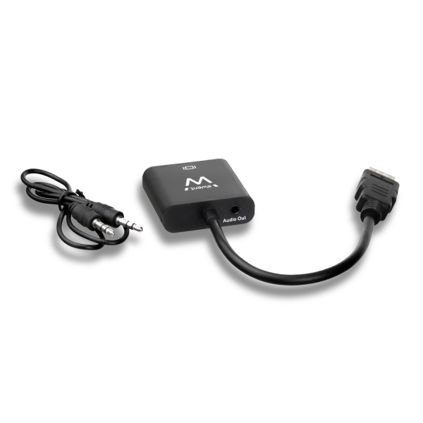 Conversor HDMI para VGA Ewent EW9864 com Áudio - Resolução Máxima 1920 x 1200 - Preto