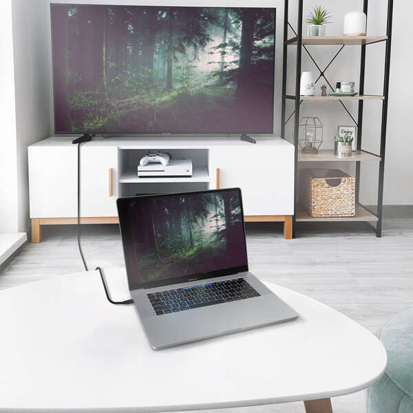 Cabo conversor Aisens em alumínio USB-C para HDMI 2.1 8K a 60 Hz - USB-C/M-HDMI/M - 2,0 m - Cor preto