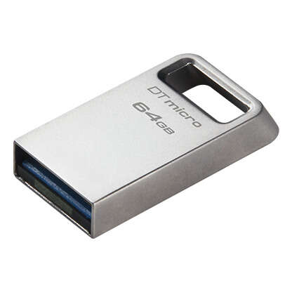 Pendrive Kingston DataTraveler Micro USB 64 GB - USB 3.2 Gen 1 - Ultracompacto e leve - Clip para porta-chaves - Corpo em metal (Pendrive)