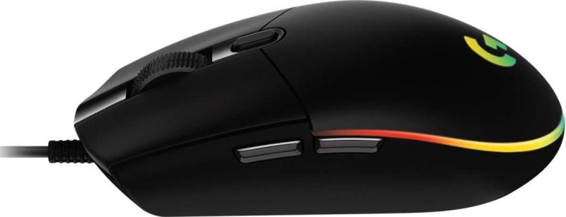 Rato USB Logitech G203 Lightsync 8000 dpi - 5 botões programáveis ​​​​- Iluminação RGB Lightsync - Utilização por destros - Cabo de 2,10 m - Preto