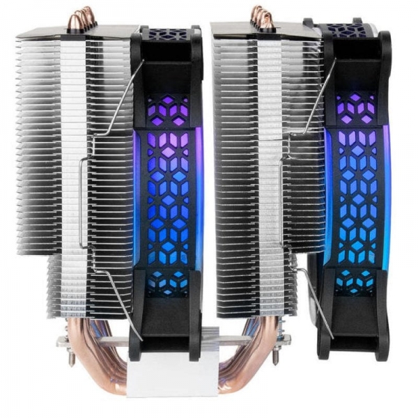 Cooler para CPU Mars Gaming MCPU-XT - Desempenho Extremo 300W TDP - Torre Dupla - 6 Heatpipes HCT - Compatível com ARGB - Universal para Vários Sockets - Fácil Instalação - Preto
