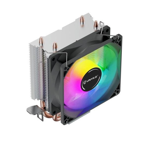 Cooler para CPU Unycool H20 ARGB - Universal para várias tomadas - Ventoinha de 90 mm - Iluminação ARGB - Preto