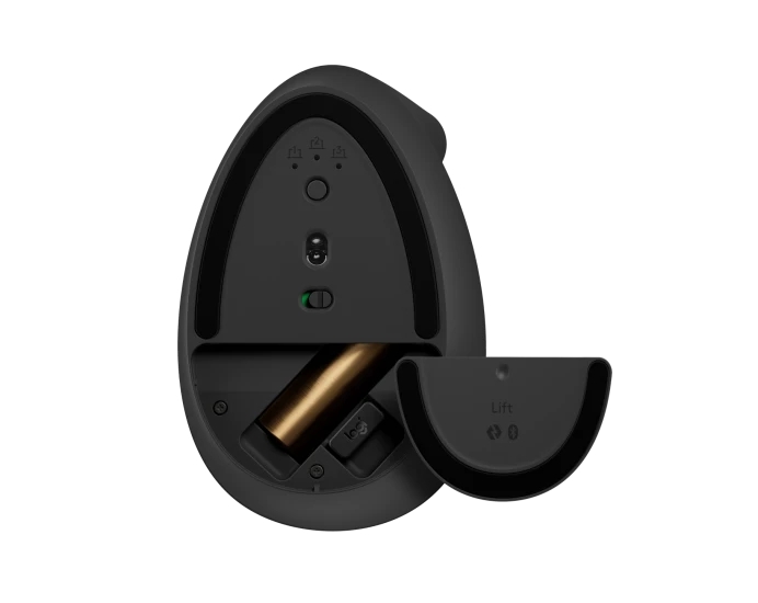 Rato Logitech Lift Vertical Bluetooth e USB sem fios 4000 dpi - 5 botões - Utilização para destros - Preto/Cinza