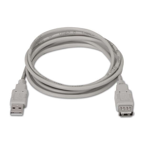 Cabo de extensão USB 2.0 Aisens - Tipo A macho para tipo A fêmea - 1,0 m - Bege