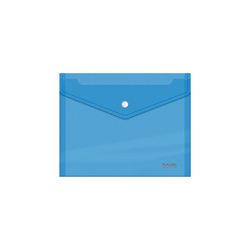 Envelope Dohe com Fecho - Tamanho A5 - Polipropileno Cristal Transparente 150 Microns - Cor Azul