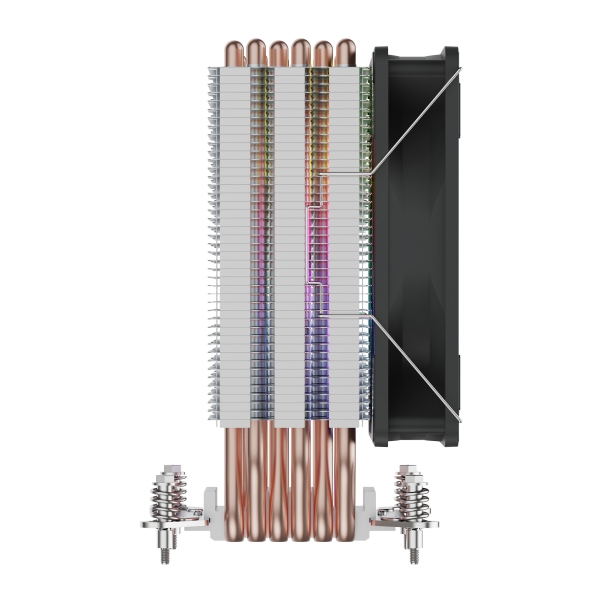 Cooler para CPU Unykach Unycool H60 ARGB - Universal para várias tomadas - Ventoinha de 120 mm - Preto