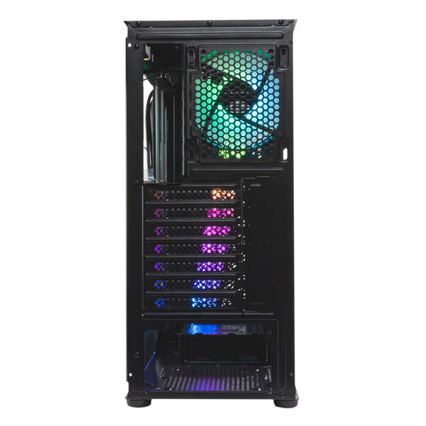 Caixa Torre ATX Unykach Glayze - Iluminação ARGB - Painel Lateral em Vidro Temperado - USB-A 2.0/3.2 e Áudio - 1 Ventoinha RGB de 120mm Incluída - Preto