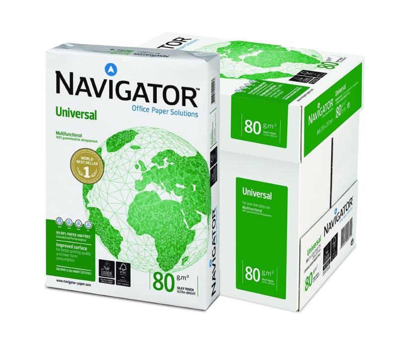 Caixa 5 Unidades : Navigator Papel A4 80gr. 210x297mm (500 Folhas) Branco