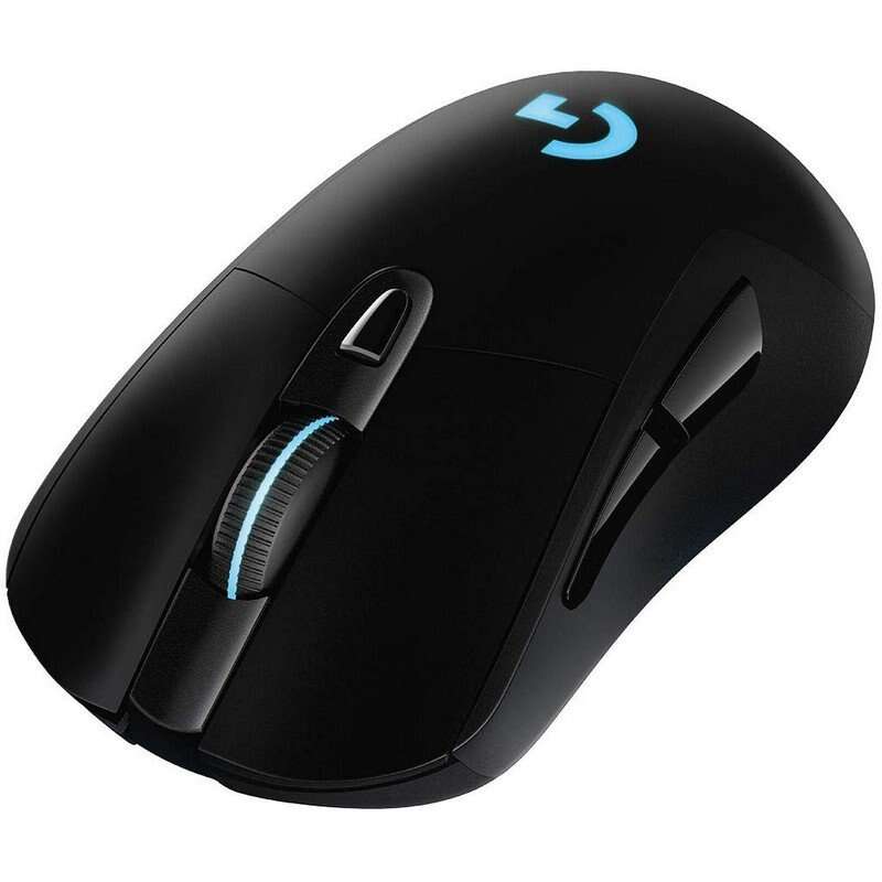 Rato USB sem fios Logitech G703 Lightspeed 16000 dpi - 5 botões - Peso regulável - Iluminação LED - Utilização por destros - Preto