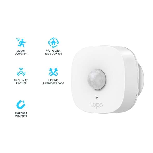 TP-Link Tapo T100 Sensor de movimento inteligente - Ângulo de deteção de 120º - Notificações instantâneas - Configuração simples