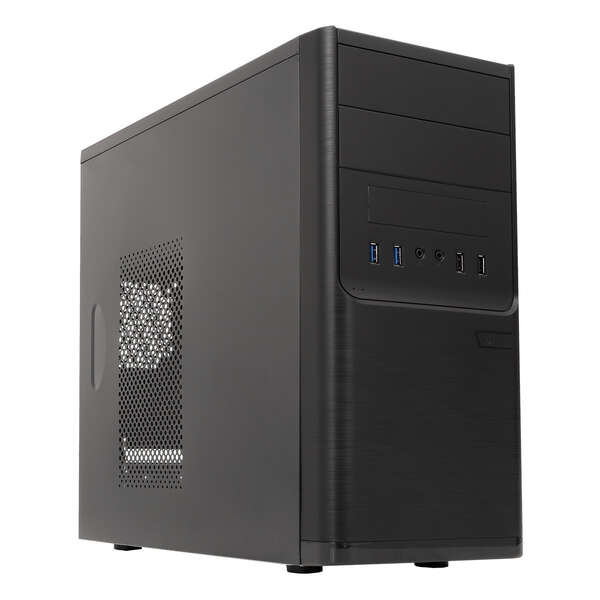 Caixa Unykach Dark Shadow MicroATX - Fonte de alimentação de 500 W incluída - Suporta unidades de 3,5