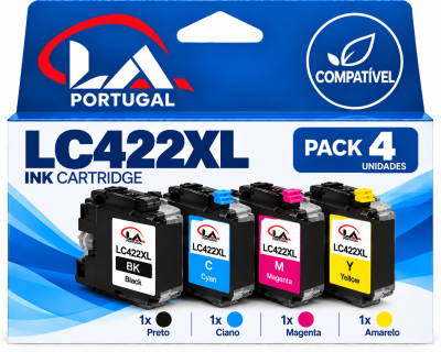 PACK 4 BROTHER LC422XL - 1 CADA COR COMPATIVEL