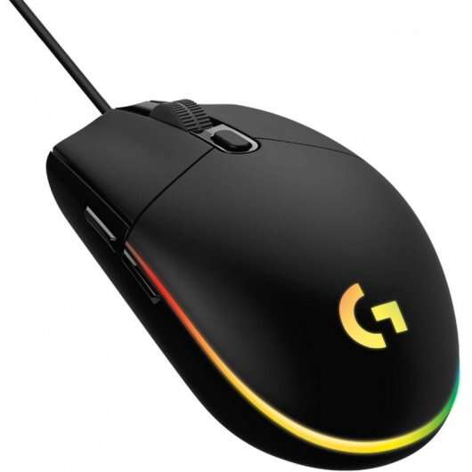 Rato USB Logitech G203 Lightsync 8000 dpi - 5 botões programáveis ​​​​- Iluminação RGB Lightsync - Utilização por destros - Cabo de 2,10 m - Preto