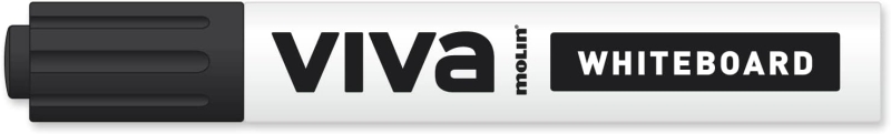 Embalagem 12 unidades - Marcador de quadro branco Molin Viva - Ponta redonda em fibra sintética - Traço de 3 mm - Tinta à base de álcool - Preto