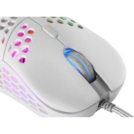 Rato gaming USB Mars Gaming MM55 12800 dpi - Caixa com painel perfurado - 5 botões - Iluminação Chroma RGB - Utilização por destros - Cabo de 1,70 m
