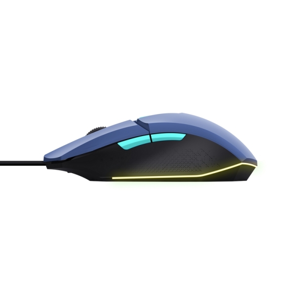 Trust Raton Gaming Iluminado Felox - Velocidad Ajustable hasta 6400 PPP - 3 Configuraciones LED Multicolor - 6 Botones Programables