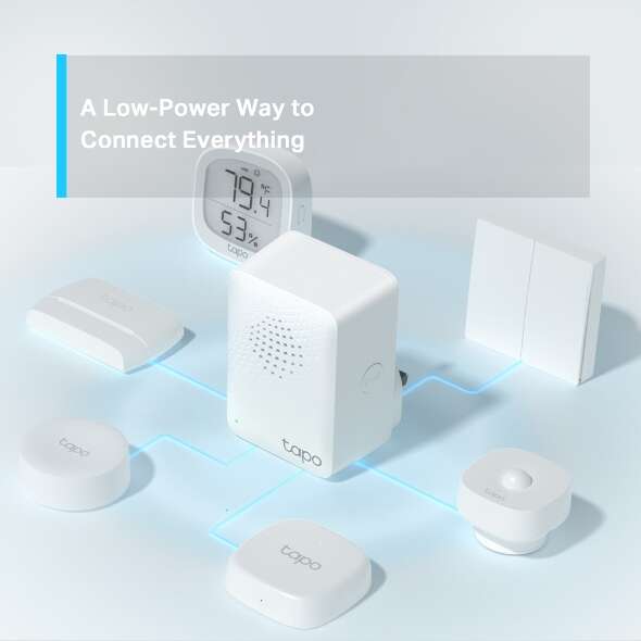 TP-Link Tapo H100 Smart Hub - Até 64 dispositivos - Alarme e campainha inteligentes - Baixo consumo de energia
