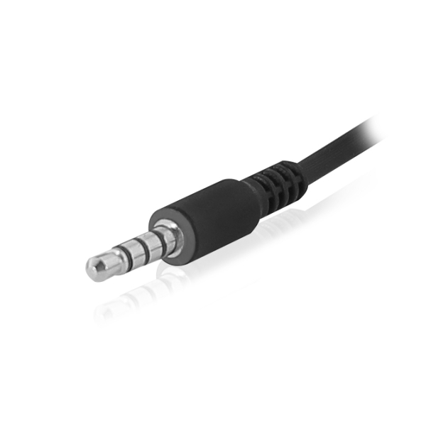 Auscultador Ewent Chat com microfone e controlo de volume - Cabo de 2 m, 1 conector de 3,5 mm e 4 pinos - Preto