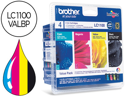 Pack 4 Tinteiros Brother Lc1100 Cores