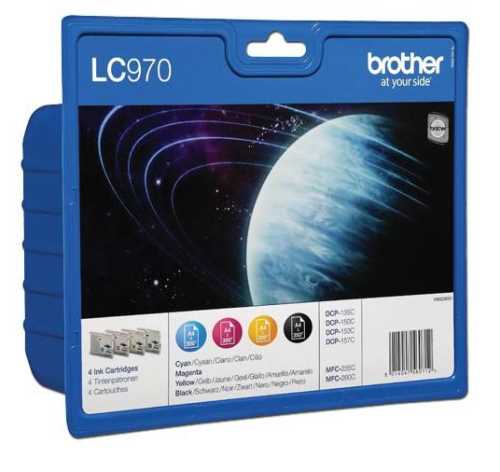 Pack 4 Tinteiros Brother Lc970 Bk/ Y / C / M