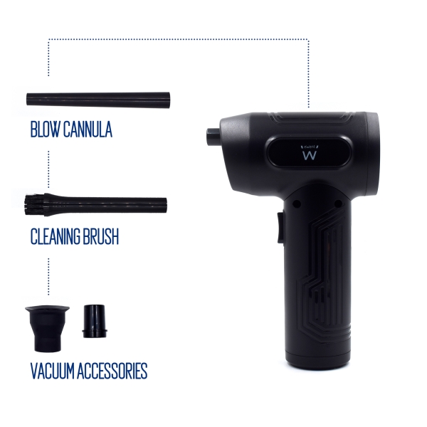 Soprador de ar elétrico Ewent - Bateria de iões de lítio - Autonomia de 25 minutos - Preto