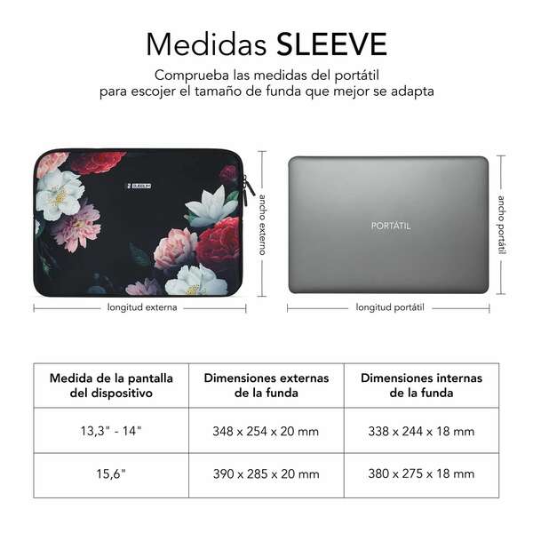 Capa de Neoprene Subblim Trendy - 3 mm de espessura - Resistente a choques e quedas - Cor de flores