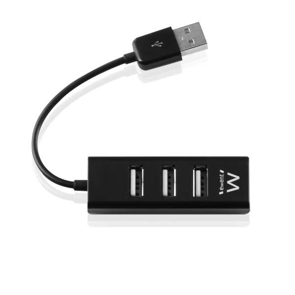 Hub USB 2.0 de alta velocidade Ewent - 4 portas USB-A - Preto