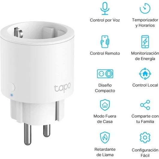 TP-Link Tapo P115 Mini Smart Wi-Fi Plug - Monitor de Energia - Ideal para Filtros de Linha - Temporizador - Controlo por Voz
