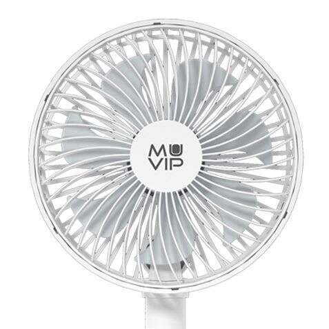 Ventilador de Mesa Dobrável Portátil Muvip 5W 15cm Diâmetro - 4 Velocidades - Ângulo Regulável até 90º - Autonomia até 12h - Cor Branco