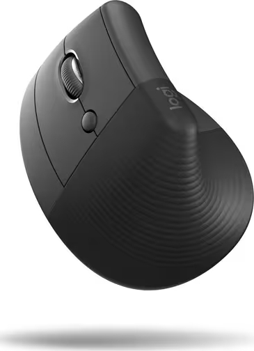 Rato Logitech Lift Vertical Bluetooth e USB sem fios 4000 dpi - 5 botões - Para canhotos - Preto/Cinza