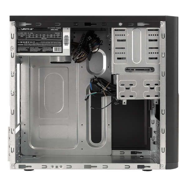 Caixa Unykach Dark Shadow MicroATX - Fonte de alimentação de 500 W incluída - Suporta unidades de 3,5