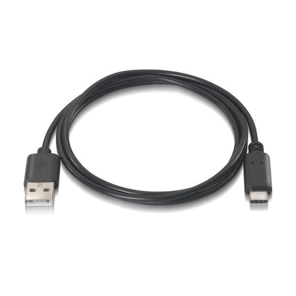 Cabo USB Tipo C para USB A 2.0 da Aisens - Carregamento rápido - 1,0 m - Preto