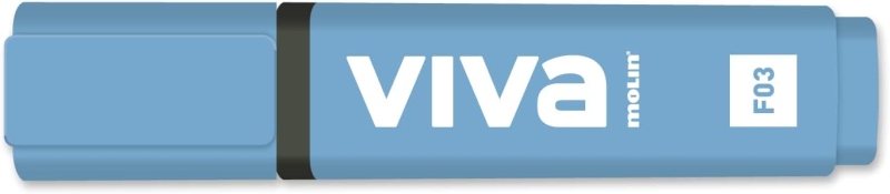 Embalagem 10 unidades - Marcador Fluorescente Molin Viva - Linha entre 1 e 5 mm - Tinta à Base de Água - Cor Azul