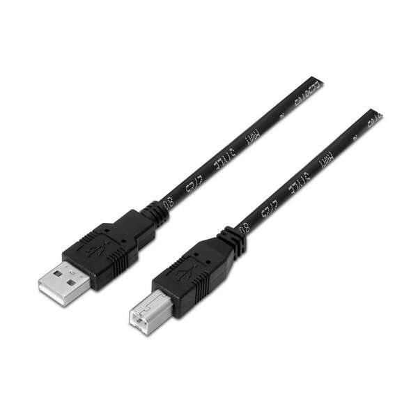 Cabo de impressora USB 2.0 Aisens - Tipo A macho para Tipo B macho - 3,0 m - Preto