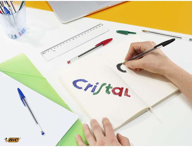 Caixa 50 Canetas Esferográfica Bic Cristal Original - Ponta Redonda 1,0 mm - Linha 0,4 mm - Tinta à Base de Óleo - Azul