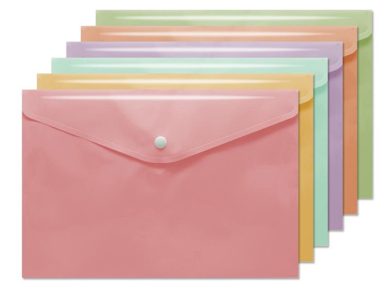 Pacote Bismark com 10 envelopes com fecho - tamanho A4 - cores variadas