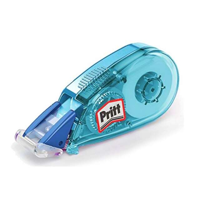 Caixa 15 Unidades - Fita Corretora Pritt Micro Roller 5mm x 6m - Aplicação Limpa - Precisa - Reciclável - Azul, Verde e Rosa